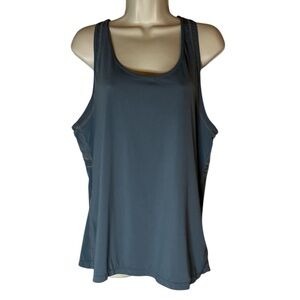 Athleta Blueish Gray Fitted Tank Top Racerback Sz XL